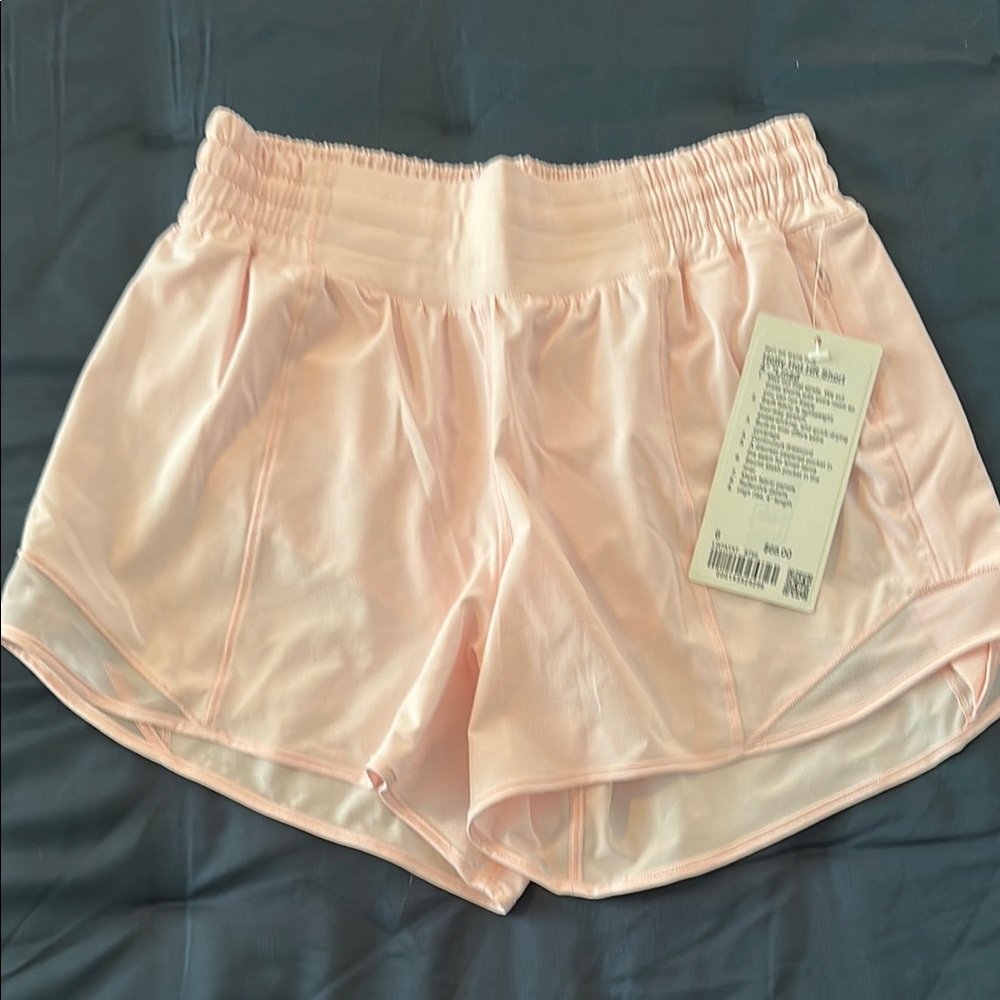 Hotty hot high rise short 4in inseam strawberry milk NWT
